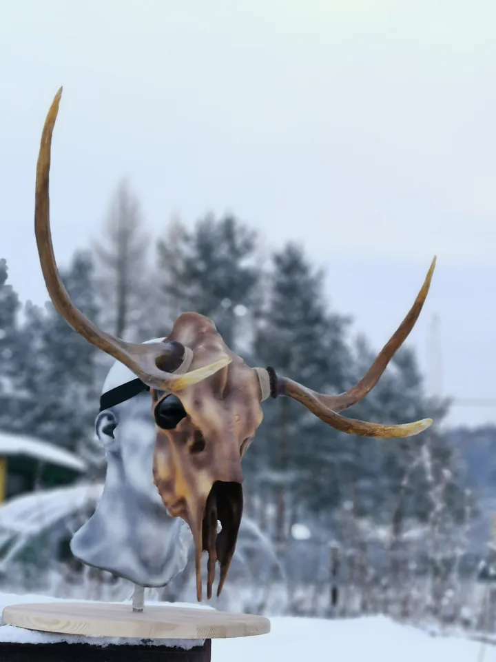 Deer Skull Mask, Antler Mask, Realistic Skull Mask, tribal headpiece, Headpiece skull, ritual mask, pagan headdress, skull costume mask