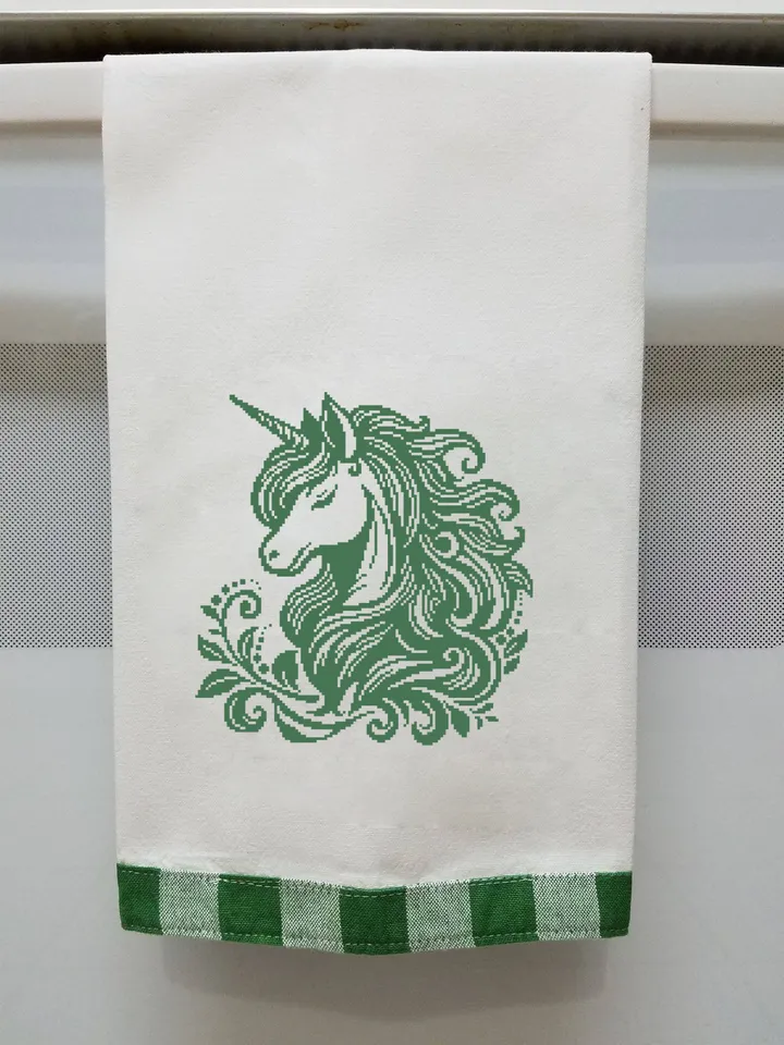 Unicorn cross stitch pattern PDF download Simple monochrome cross stitch chart, Cute unicorn pattern digital PDF, Beginner cross stitch #K49