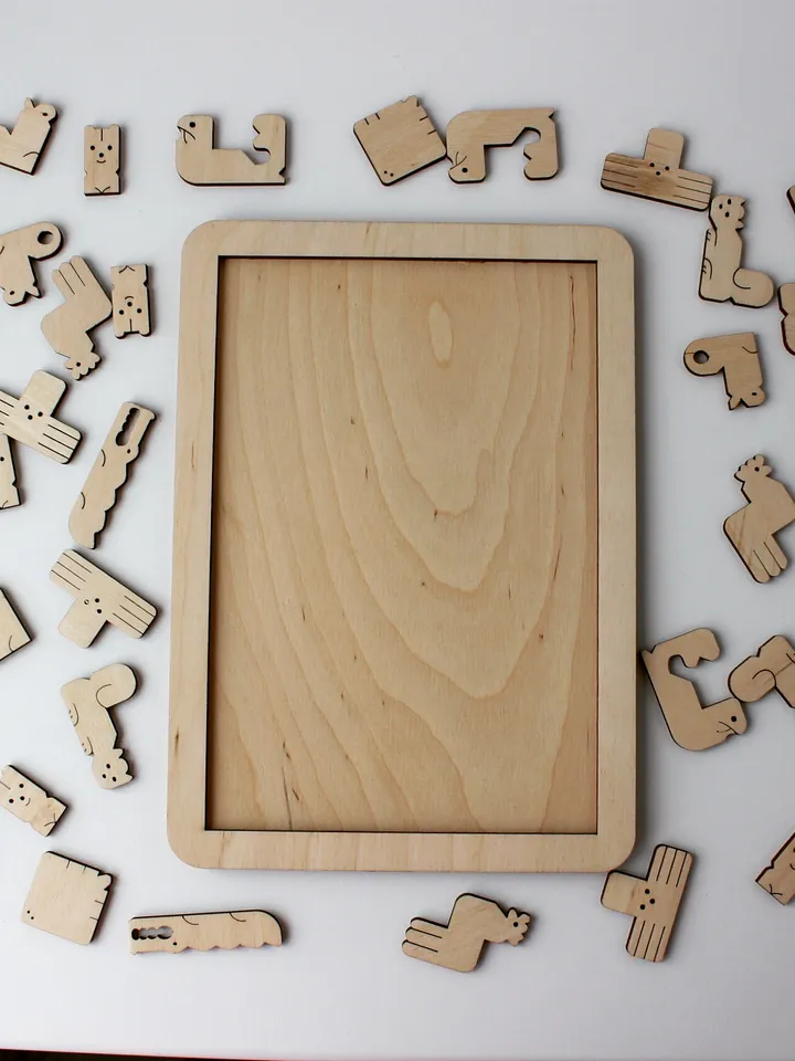 Wooden Puzzle - animals, Toddler Toys Age 2 3 4 5 year, Wood Montessori toy
