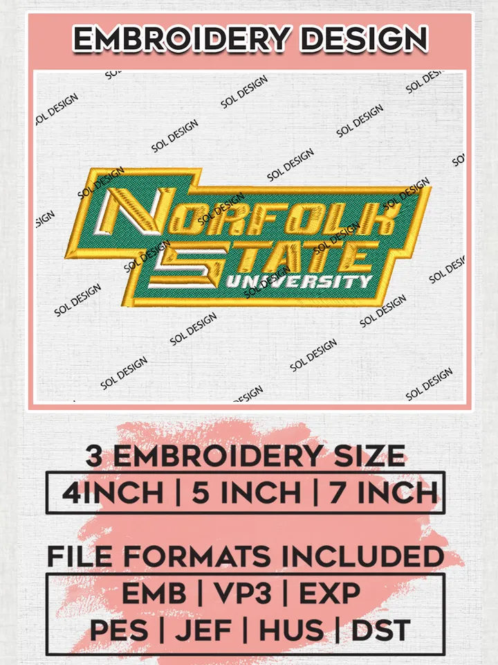 Norfolk State College Football Team Logo embroidery designs, NCAA Norfolk State Spartans Logo Machine embroidery designs, NCAA Team Logo embroidery designs, NCAA Game Day Machine embroidery designs, Digital Download