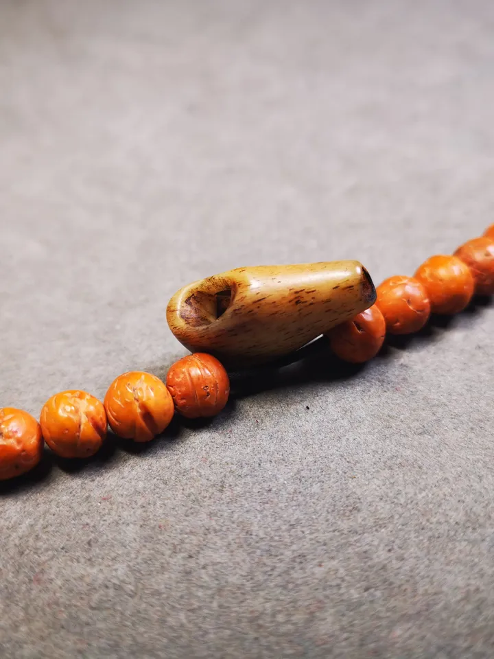 Gandhanra Tibetan Yak Bone Carved Guru Bead,T-drilled 3-Hole Prayer Bead,Mala Bead,Connector Bead for Buddhist Bead Accessories