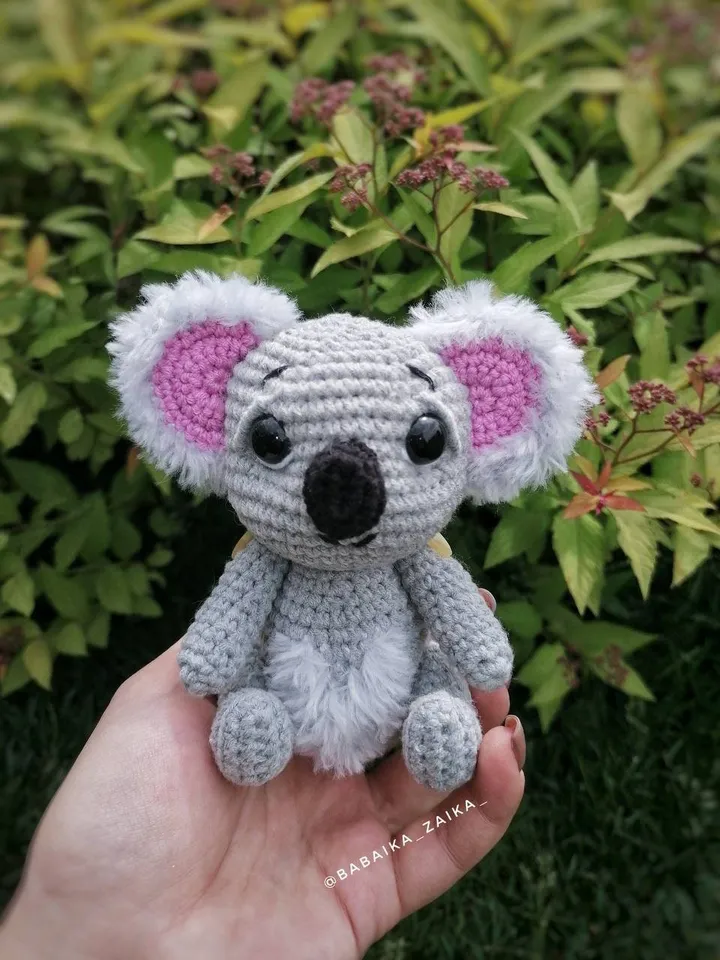 PDF Crochet Pattern Cute Koala, Small Toy Pattern, Animal Pattern, Amigurumi bear pattern, tutorial bear in Eng, Valentine's day gift