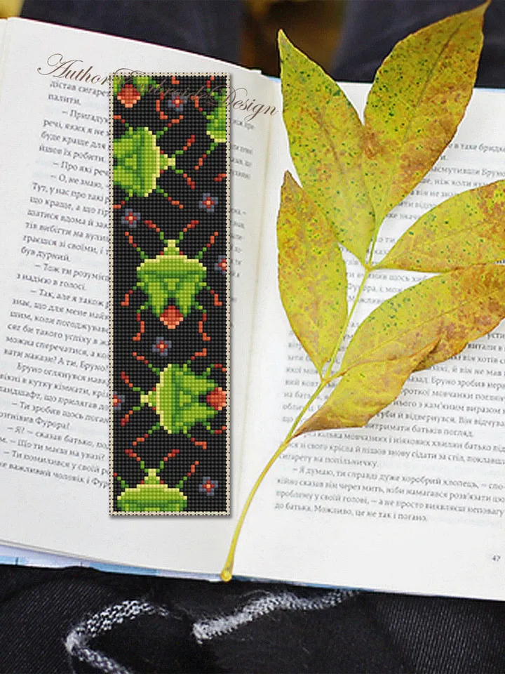 Beetle bookmark cross stitch pattern PDF download Green stink bug cross stitch chart, Simple bookmark pattern digital PDF for beginner #B283