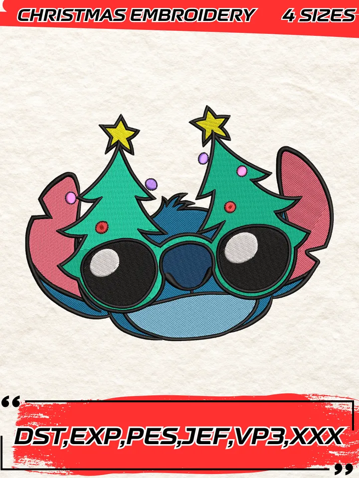 Funny Stitch Christmas Embroidery Design,Christmas Embroidery Design,4 Sizes,Digital Download