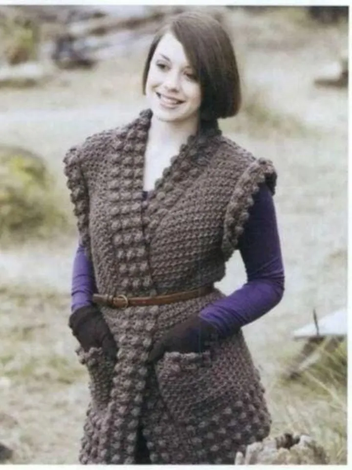 Vest crochet pattern, chunky vest pattern, waistcoat pattern pdf, sleeveless cardigan instant download