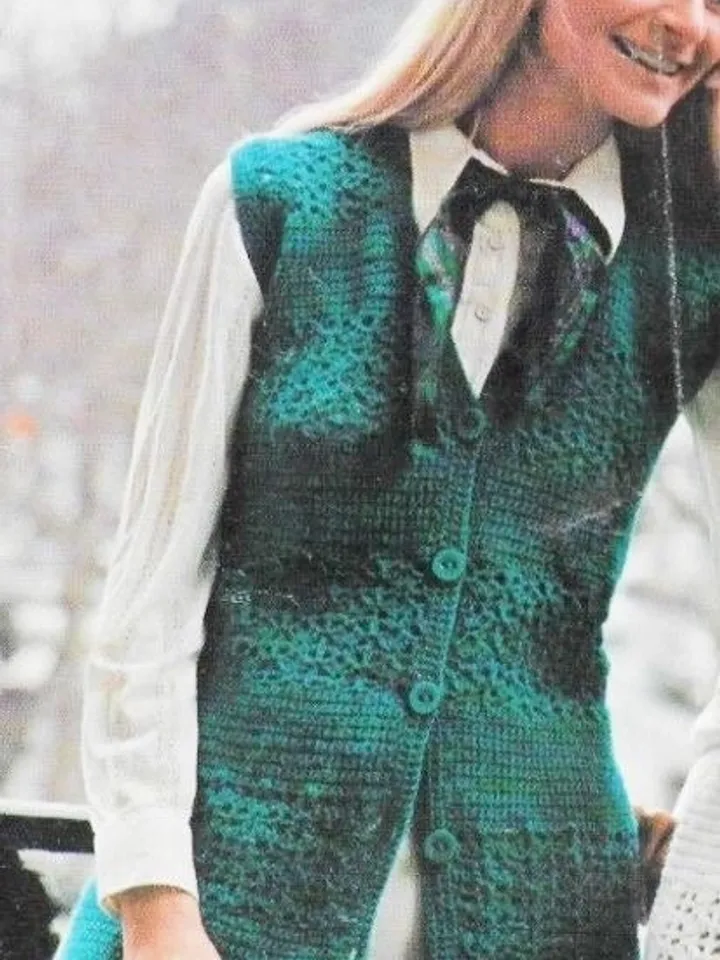 Waistcoat crochet pattern, women waistcoat crochet , lace waistcoat crochet patterns pdf