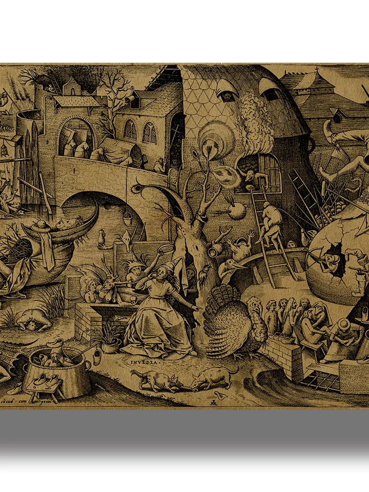 Invidia. Envy. The Seven deadly sins. Pieter Bruegel the Elder. Dark Art Print.