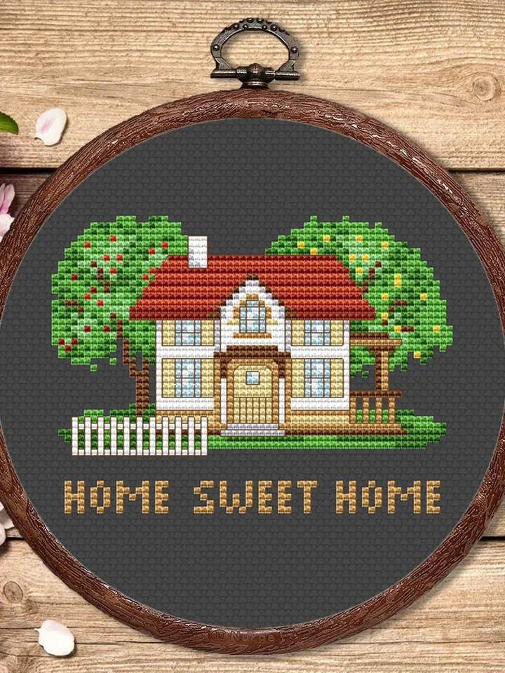 Sweet Home Cross Stitch Pattern, Sweet Home Pattern, Home Decor, Housewarming Gift, Housewarming Cross Stitch #qt007