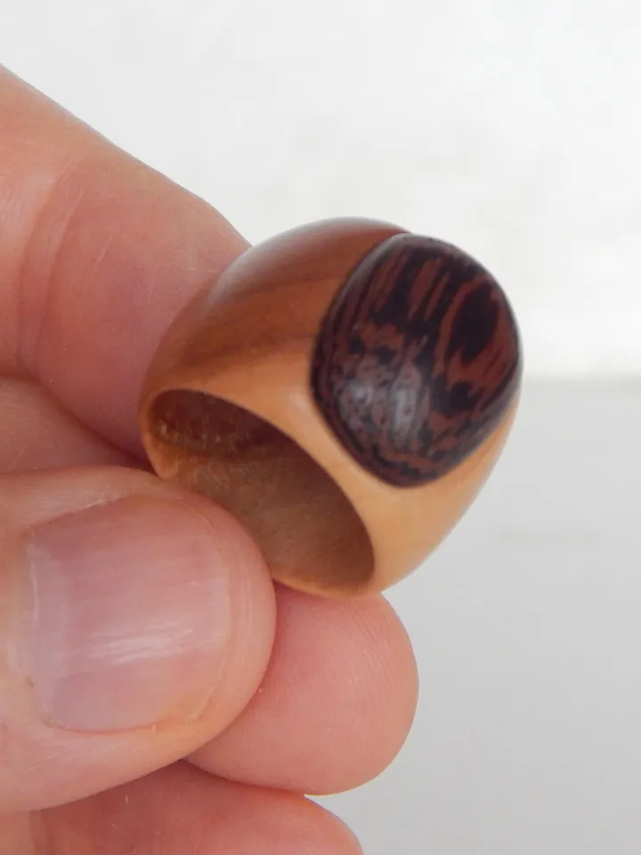 Wooden signet ring. Handmade jewelry made from natural wood. 2
