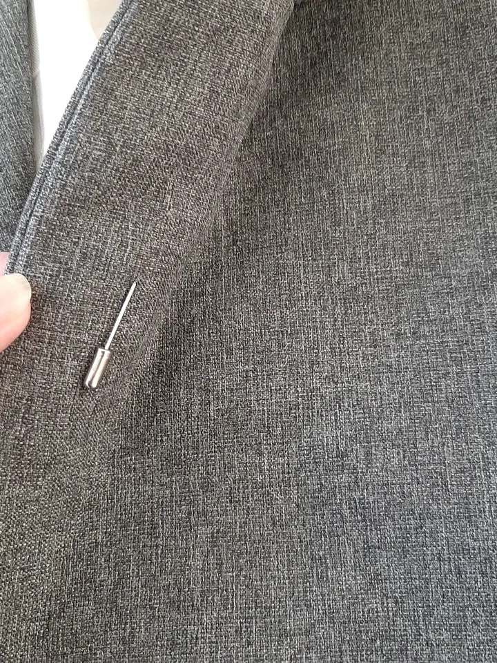 Red rose men's lapel pin Leather boutonniere for him, minimalist pin