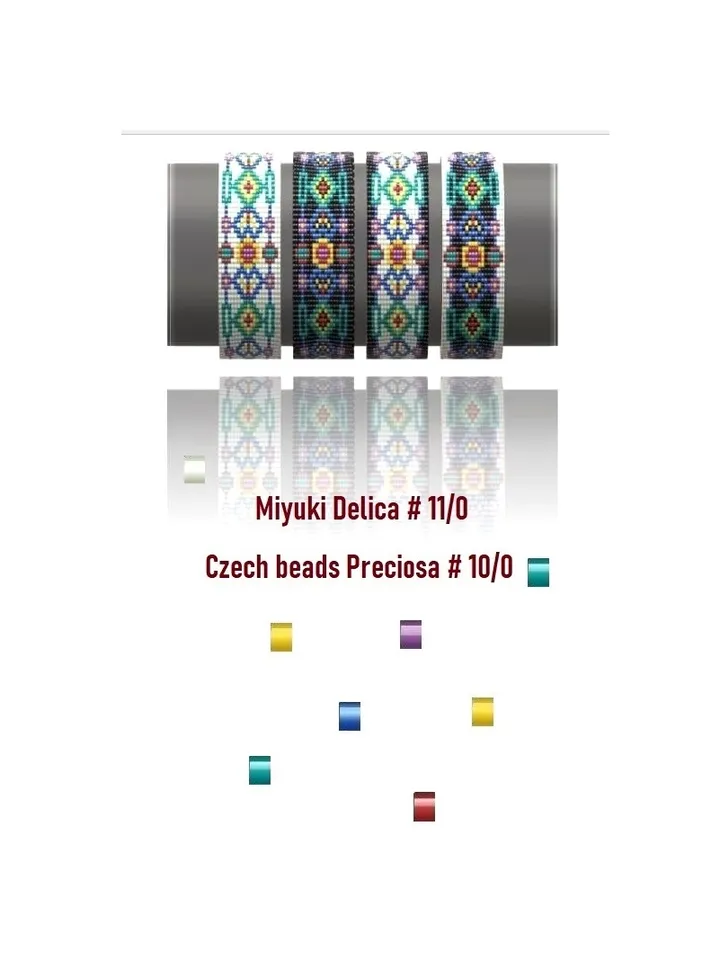 Cuff Bracelet Loom Stitch Bead Patterns Bracelet Beading Patterns Bead loom pattern Instant Download