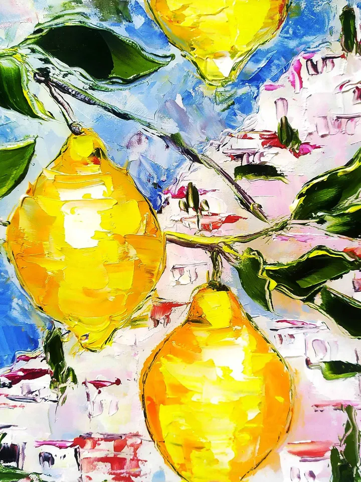 Italy Painting Original Art Coastal Painting Seascape Painting Sorrento Abstract Italy Painting Art Impasto Oil Painting by ArtProkopaloSv