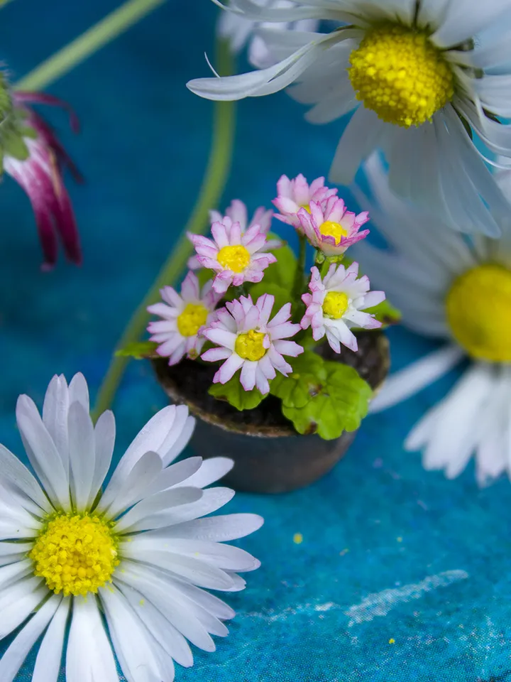 TUTORIAL Miniature daisies with air dry clay
