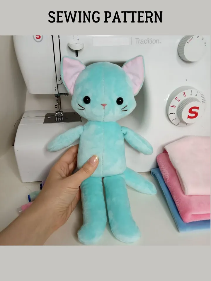 Cat Plushie Pattern PDF (2 sizes)