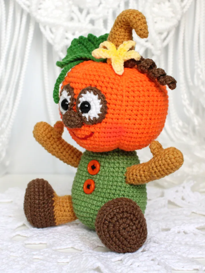 Pumpkin Man Crochet Pattern PDF in English Halloween decor Amigurumi Pumpkin
