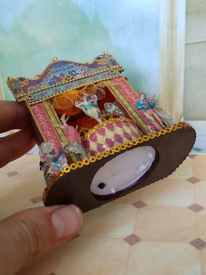 Puppet show. Vintage circus. Circus with illumination.