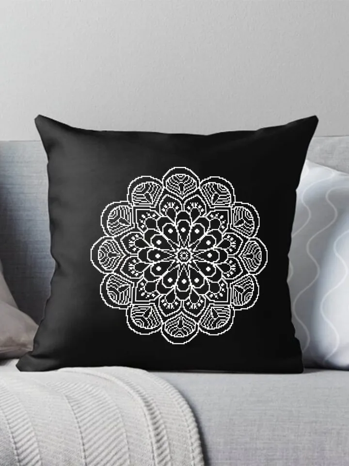 Mandala set cross stitch pattern download PDF, Monochrome embroidery beginner, Floral ornament cross stitch, Simple mandala digital PDF #S15