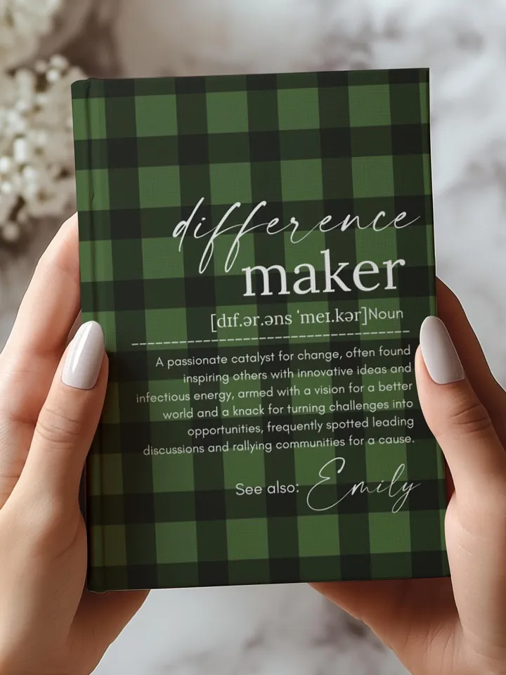 Personalized Difference Maker Journal with your name; Difference Maker Definition Gift; Custom Coworker Gift Employee gift Mentor Leader