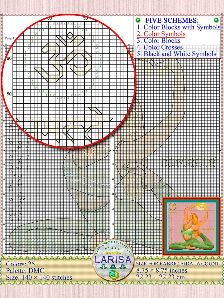 Yoga Cross Stitch Pattern | Yogini | Asana