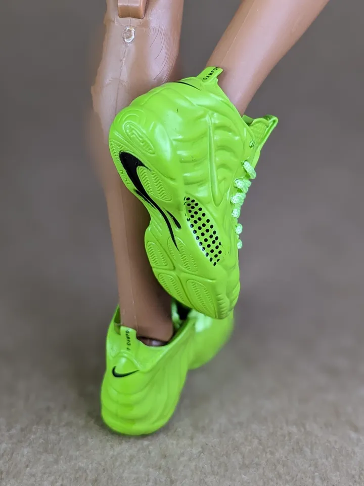 Premium green sneakers for 12 inch male dolls