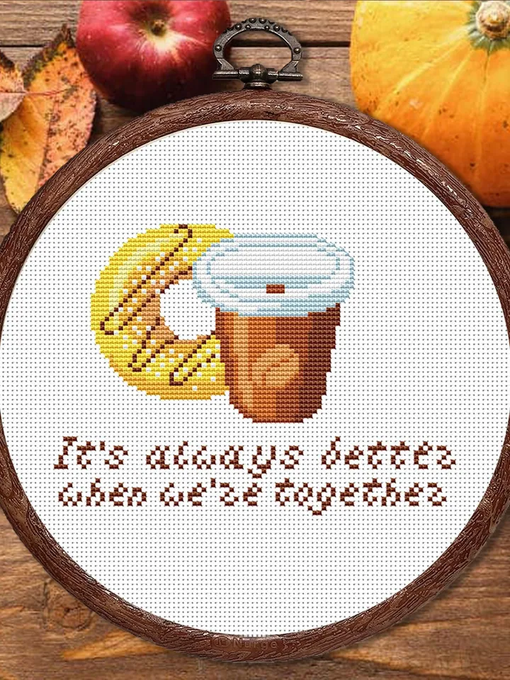 Dessert and Coffee Cross Stitch Pattern, Kitchen Cross Stitch, Embroidery Donut, Dessert Cross Stitch Pattern, Modern Cross Stitch #kt027