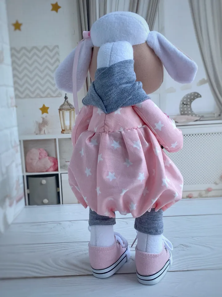 Sheep doll sewing pattern, DIY doll tutorial, Doll body making, DIY soft doll, Rag doll pattern.