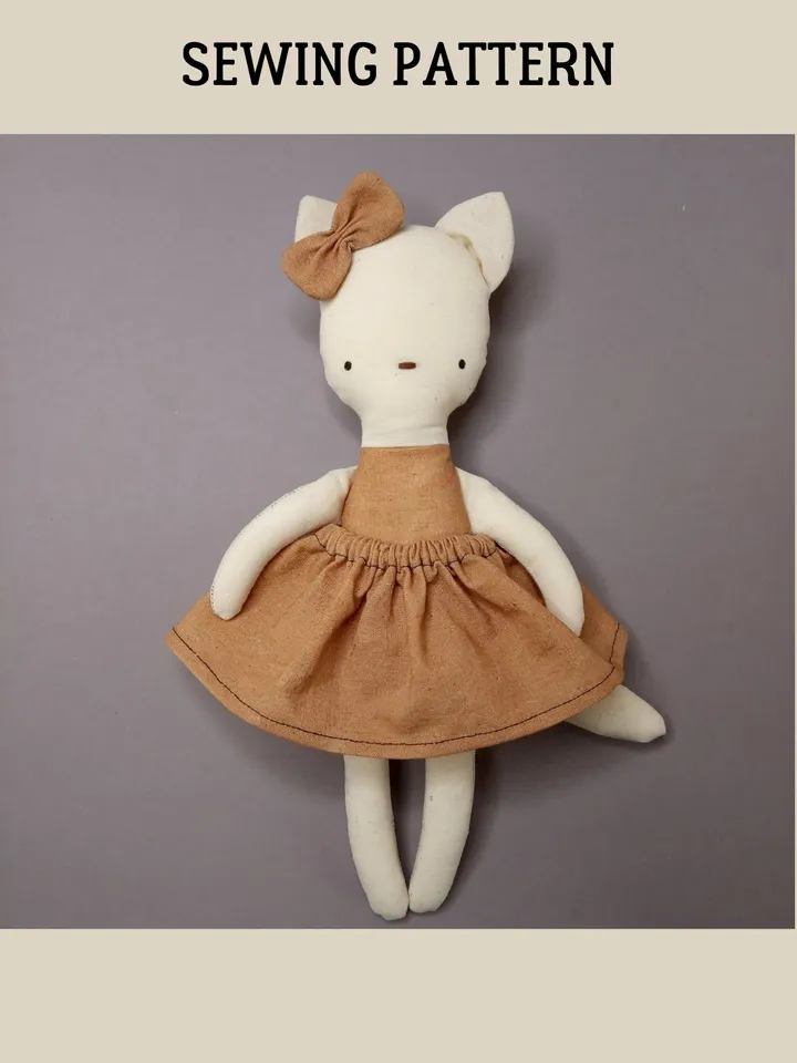 Animal Doll Patterns (Cat, Bunny, Mouse) - 2 sizes