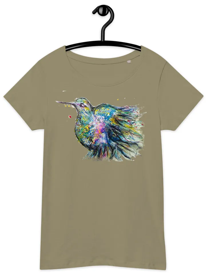 Hummingbirds Bird Women’s basic organic t-shirt made with my original watercolour painting