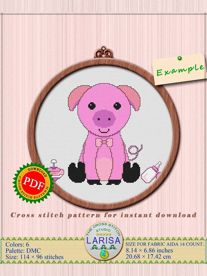 Pig Cross Stitch Pattern | Piggy’s Picture Chart