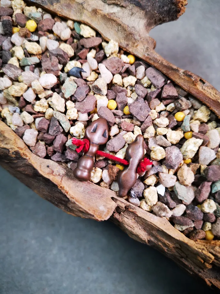 Gandhanra Handmade Tibetan Amulet Pendant,Mini Vajra and Dorje Bell, Mala Marker Bead Accessories, Made of Red Copper