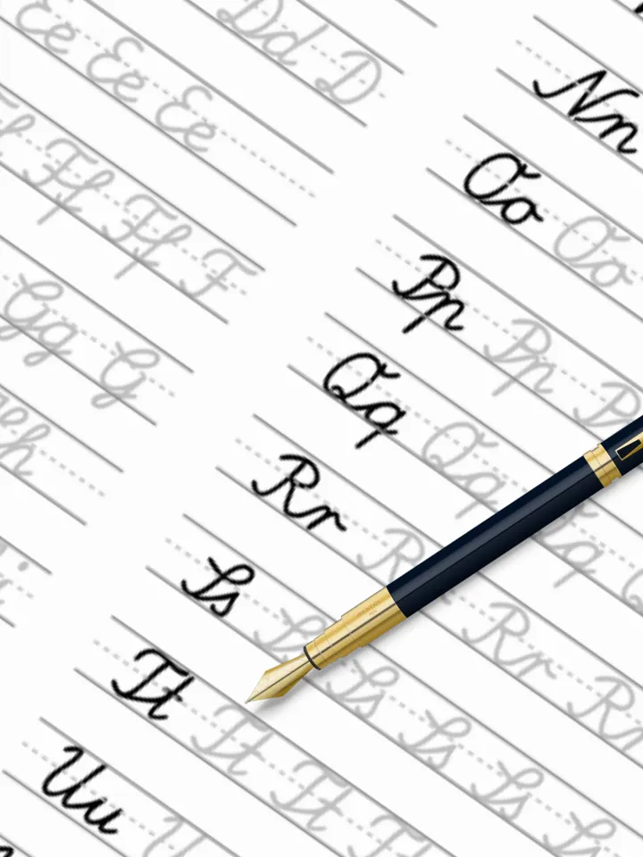 Calligraphy tracing worksheets, handlettering practice, cursive letters printable