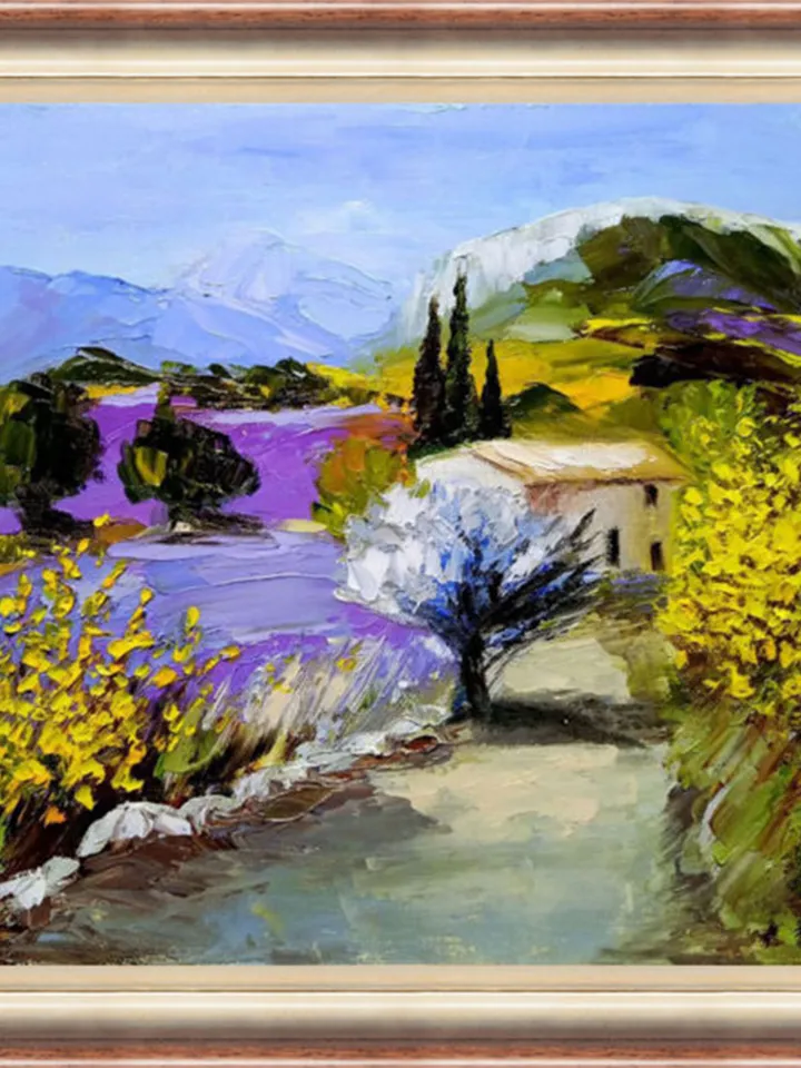Provence in bloom painting Original Art Impasto Oil Painting Canvas Painting