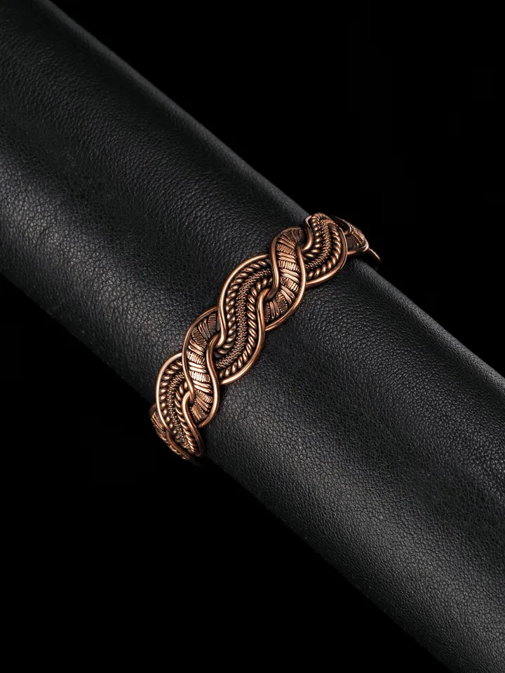 Copper wire wrapped bracelet for woman 7th Anniversary gift Small size bracelet