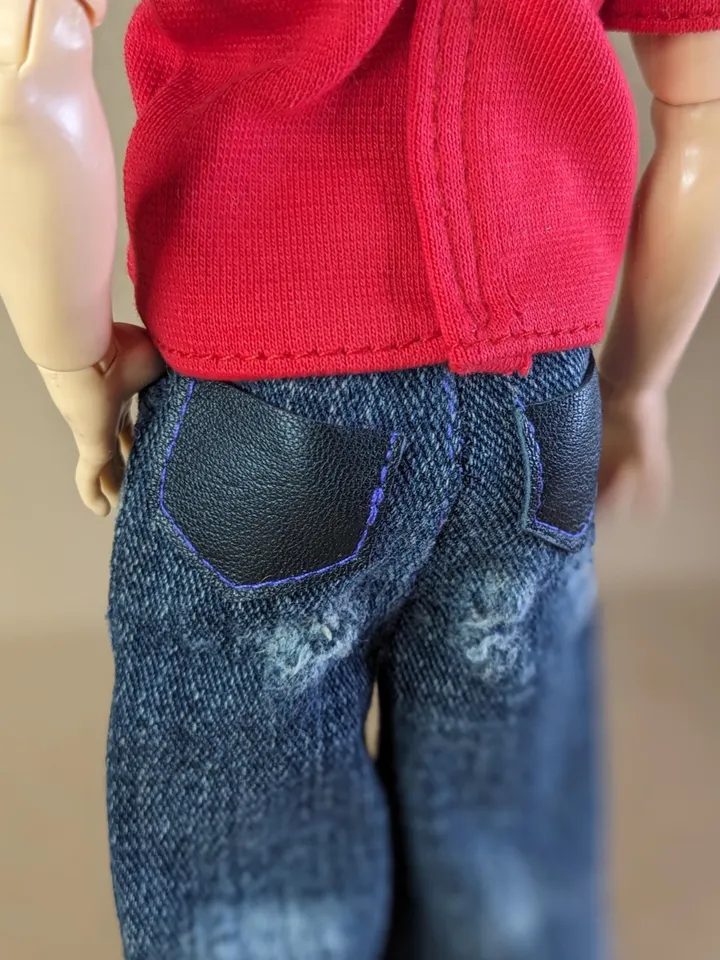 Handmade distressed denim shorts for 11.5 inch fashion male doll
