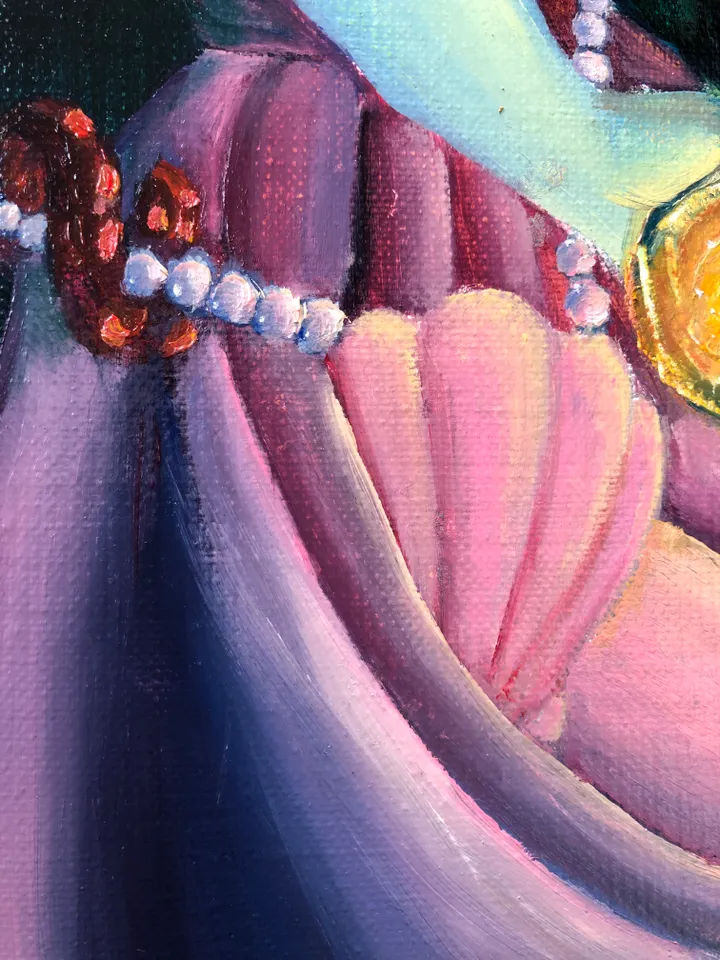 Octopus girl painting Underwater original oil artwork