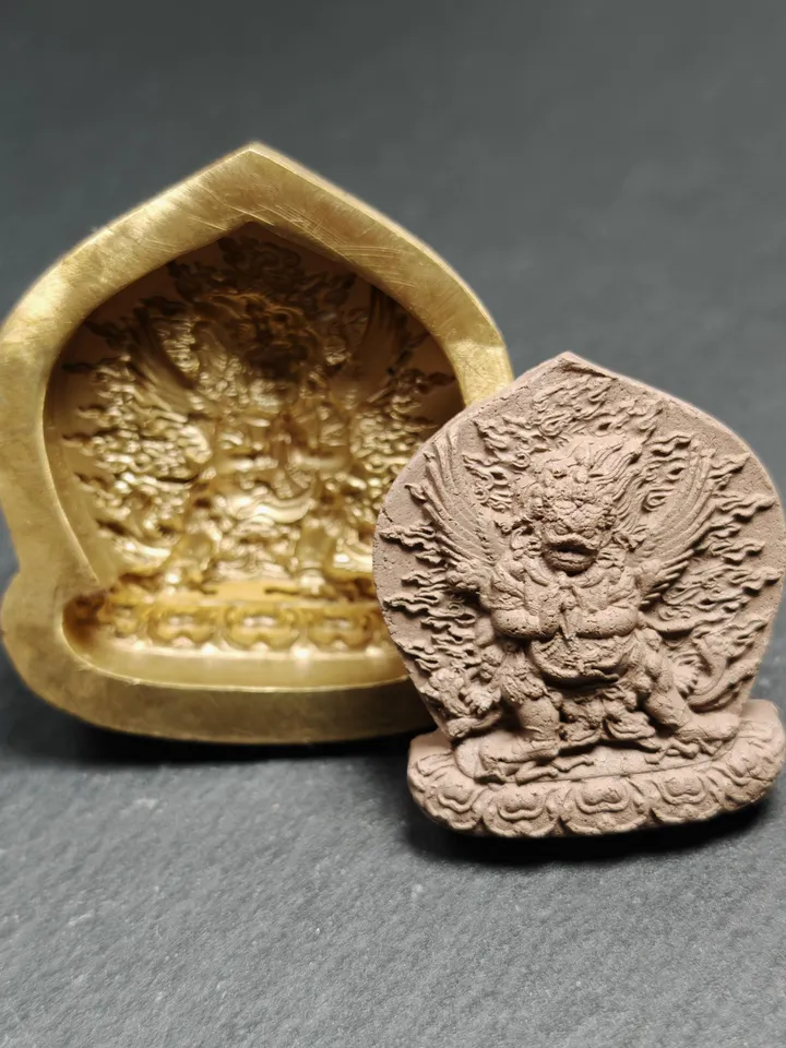 Vajrakilaya Tsa Tsa Mold,Old Version Dorje Phurba,4.5cm Height,Gandhanra Unique Tibetan Buddha Tsha Tsha Mould For Making Clay Statue
