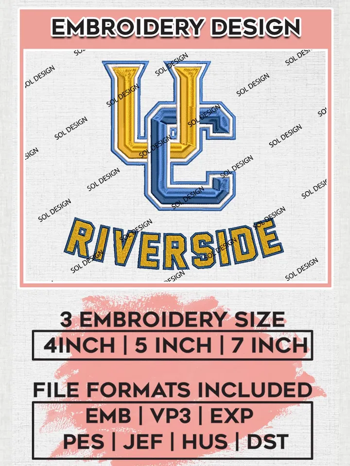 NCAA UC Riverside Team Word Logo Machine Embroidery Design, NCAA UC Riverside Highlanders Team Design Design files, NCAA Team Embroidery Designs, NCAA Machine Embroidery Designs, Digital Download