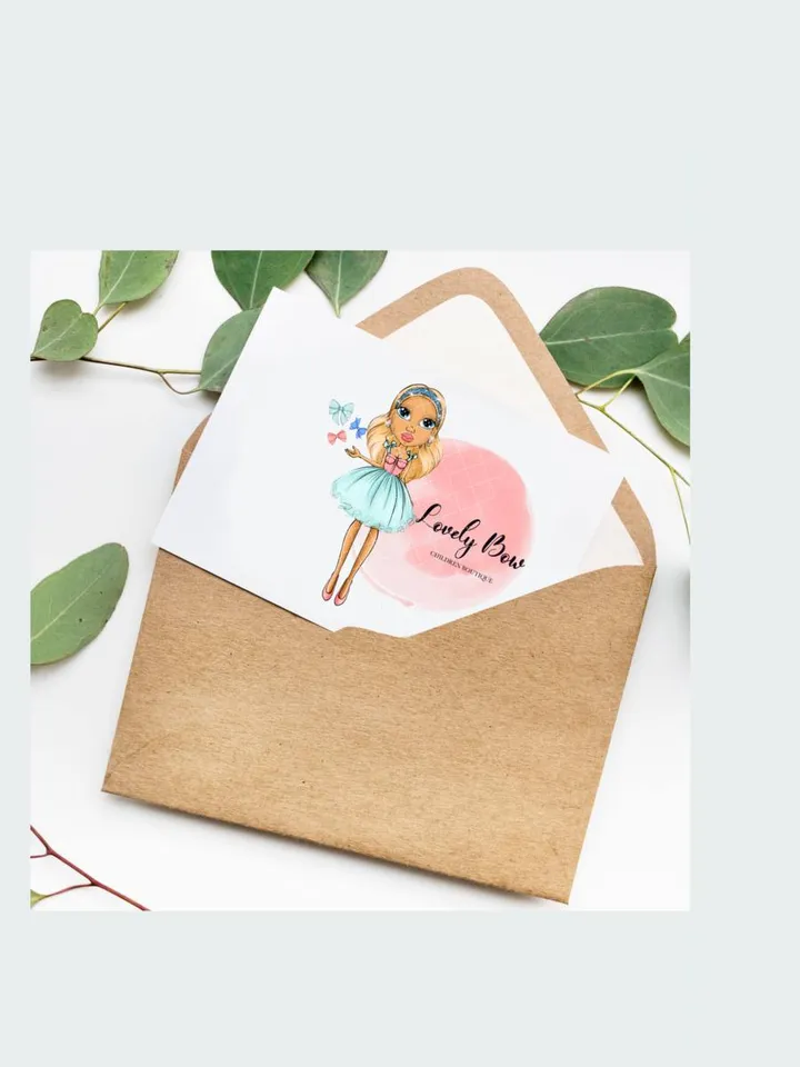Wonderful Bow Hair Accessories Premade Logo, Small Business Logo, Girl Character Logo, Cartoon Logo, Crafter Logo, Handmade Bow Logo Design