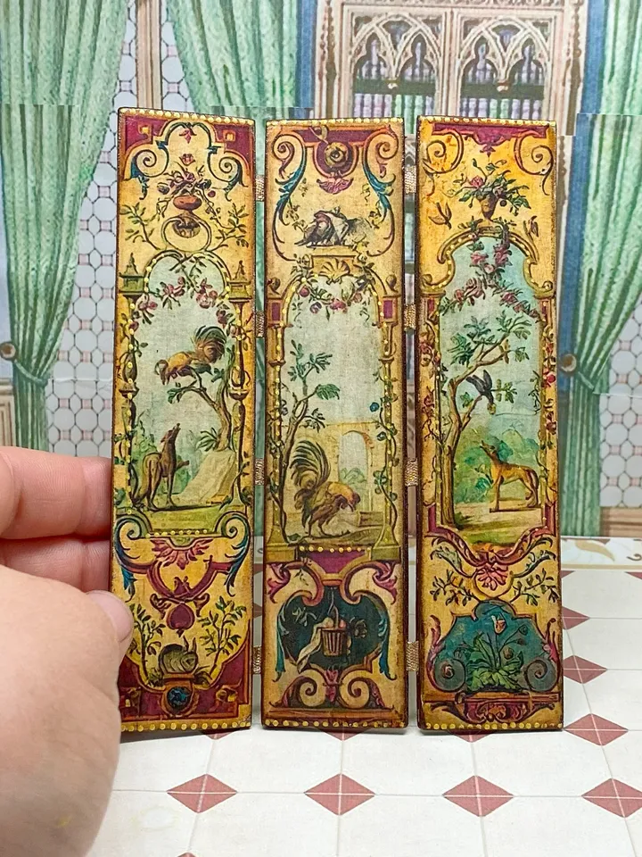 Screen for a dollhouse. 1:12. Doll furniture. Doll accessories.