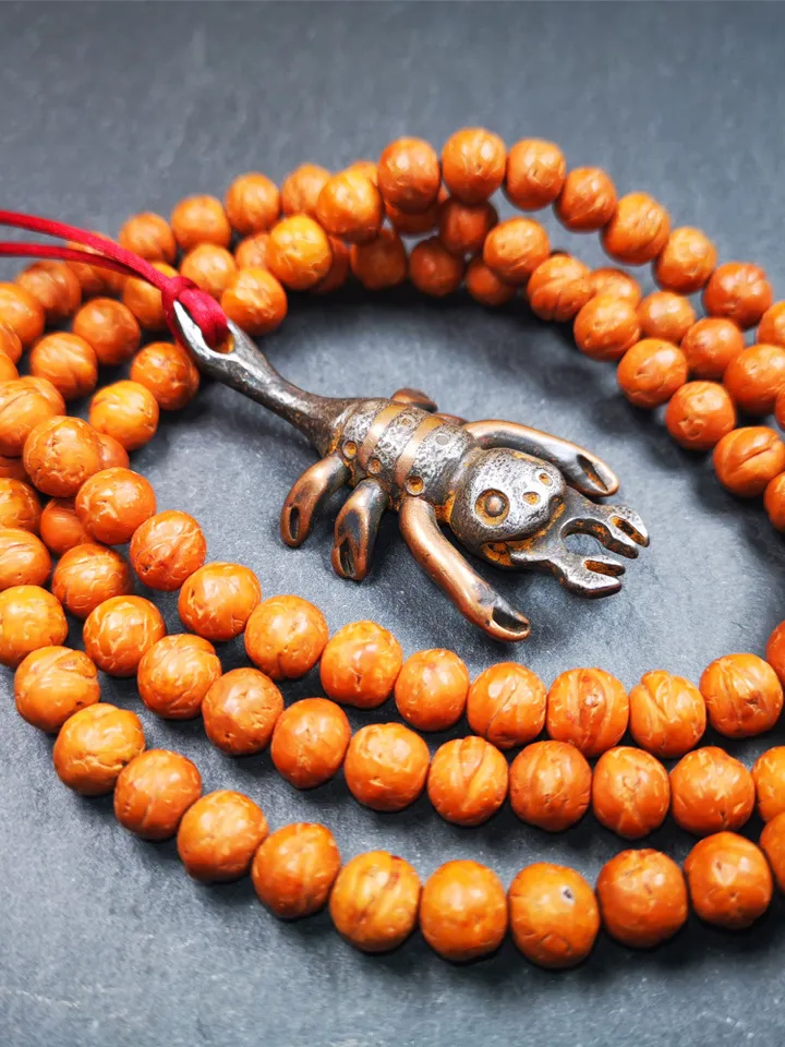 Gandhanra Handmade Tibetan Amulet,Scorpion Guru of Padmasambhava, Buddhist Scorpion Totem Pendant, Made of Cold Iron,2.28&quot;
