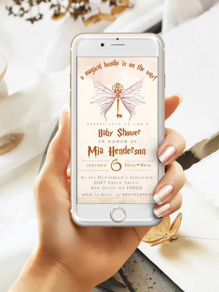 Wizard Baby Shower Invitation; Magic Key  Baby Schower kit template; A Magical Bundle on the Way; Magic School Invite Pack editable canva