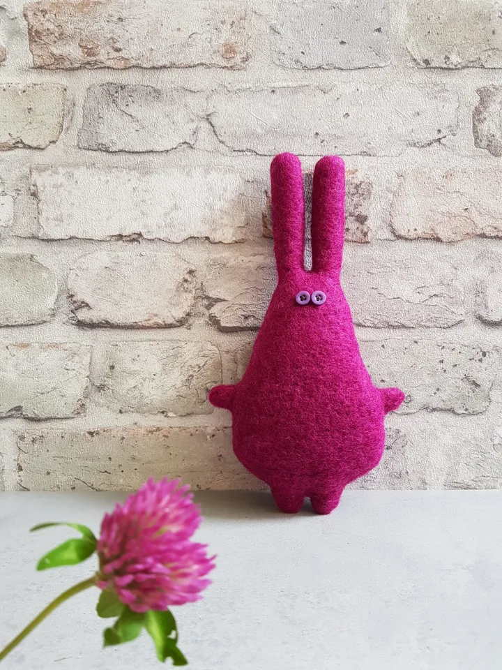 Pink Rabbit sewing pattern pdf, digital tutorial in english, Diy plush toy