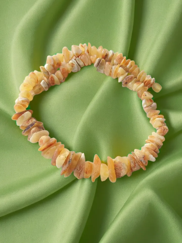 Healing Amber Necklace Raw rough Stone Beaded Jewelry Milky white Baltic Amber Pain relief, Thyroid therapy for adults