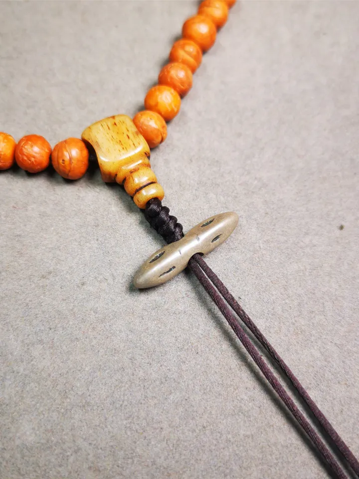 Gandhanra Handmade Tibetan Amulet,Vajra Pendant for Mala,Bag Hanging,0.98" × 0.24"