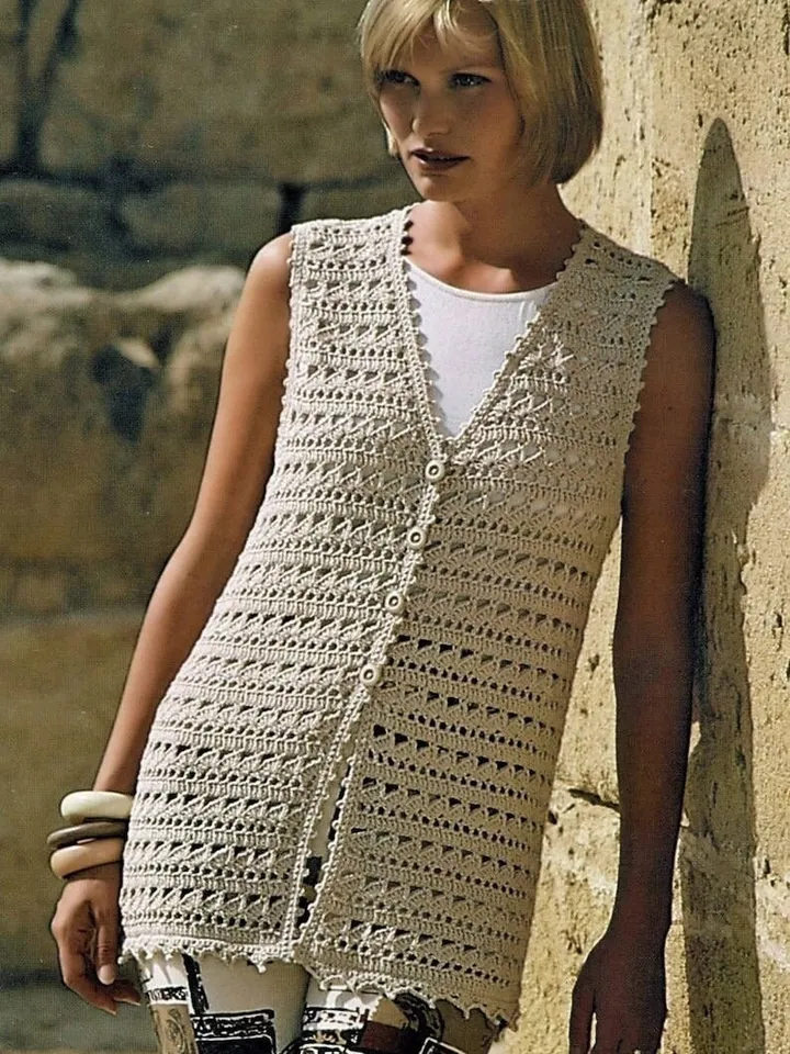 Waistcoat crochet pattern ladies waistcoat lace waistcoat crochet pattern
