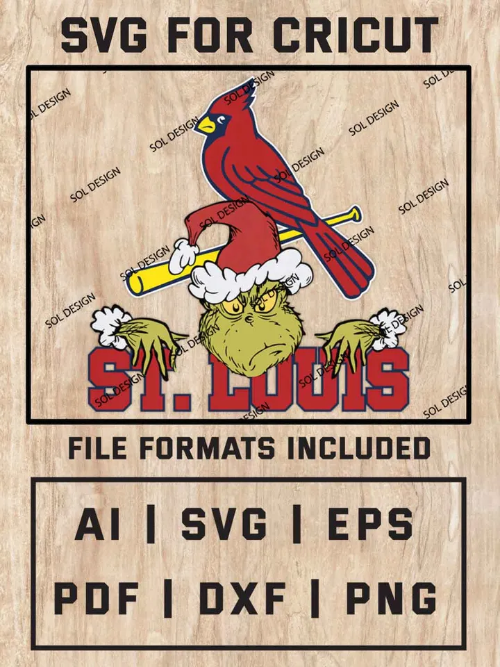 Grinch St. Louis Cardinals SVG, MLB SVG Design, MLB St. Louis Cardinals Logo SVG, MLB Cardinals Cricut, Christmas Svg, Grinch svg, Digital Download