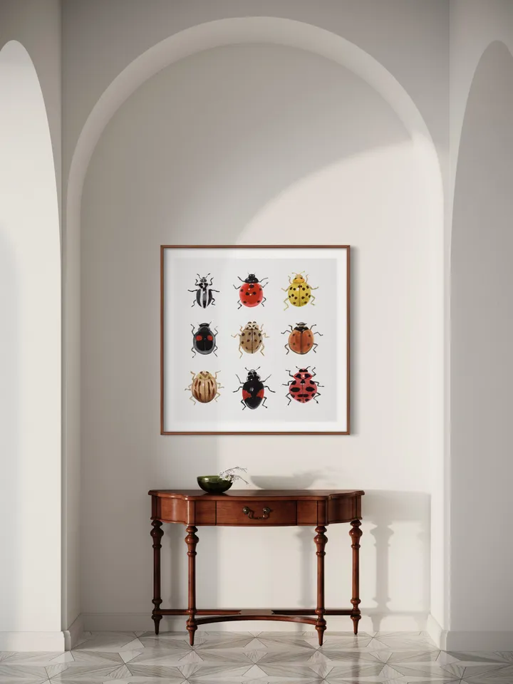 Ladybug Art Print, Watercolor Painting, Bug Insect Print, Insect Lover Gift, Ladybird Painting, Lady Bug, Realistic Art, Gift For Him