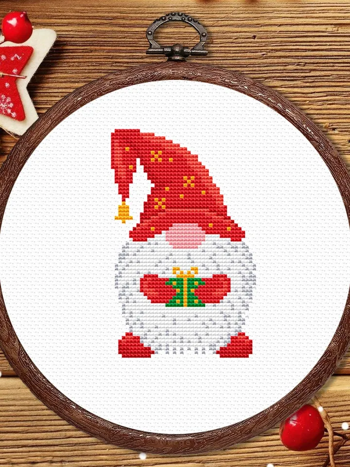 Set of 5 Christmas Gnomes Cross Stitch Pattern, Merry Christmas Cross Stitch Pattern, Christmas Decoration, Christmas Pattern #hld026