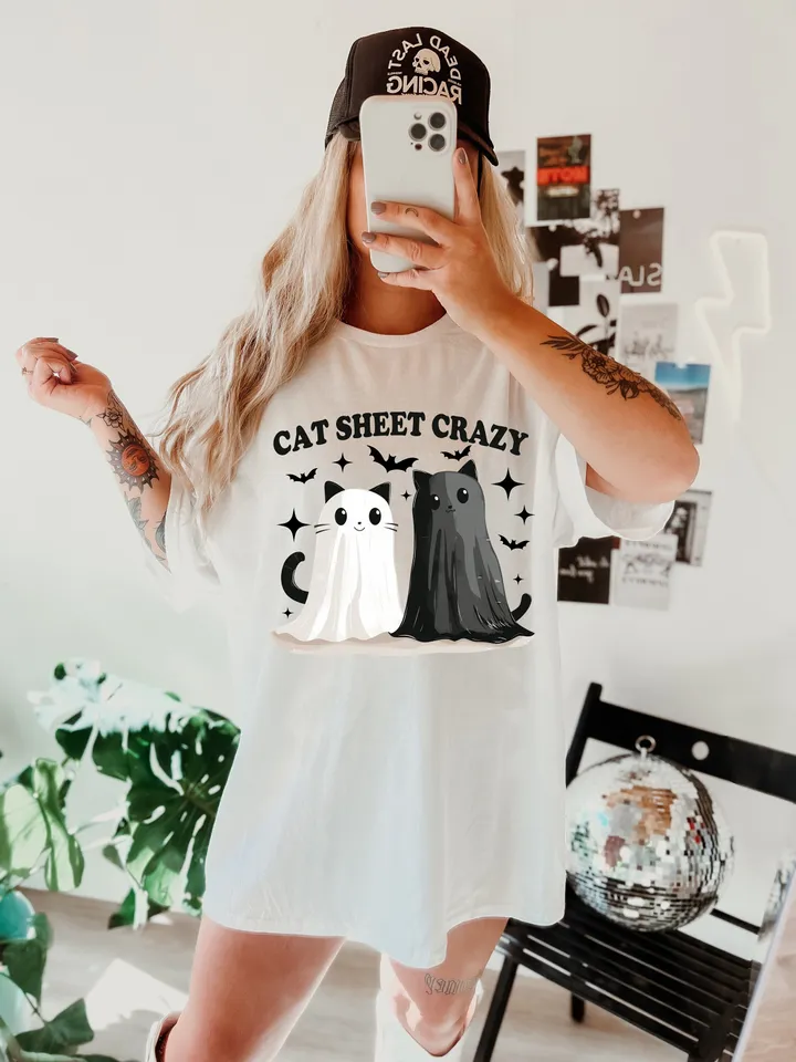 Black Cat Halloween Png, Ghost Cat Png, Halloween Png, Halloween Cat Shirt, Fall Png, Retro Halloween Png,Spooky Season Png,Funny Halloween