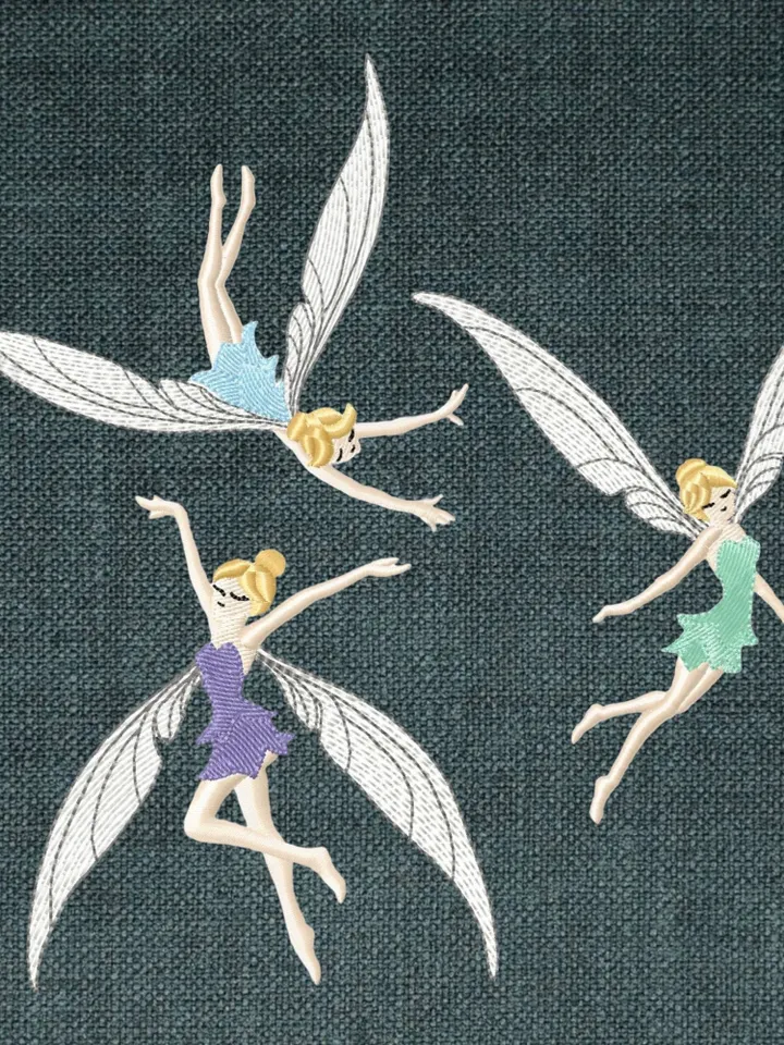 Fairies set of machine embroidery designs digital embroidery pattern Children Machine embroidery motif Cute embroidery pattern